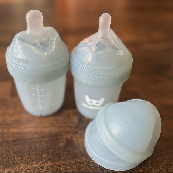 NEW Herobility Double Anti-Colic Baby Bottles 5 fl oz/140ml (grey) bundle of 3 - Picture 2 of 6